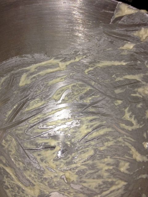 Mixing bowl with dough residue